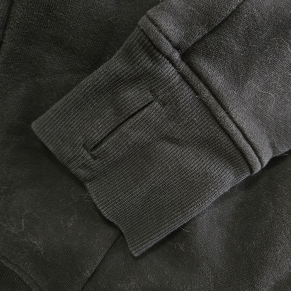 Black Cropped Zip-Up Hoodie - Picture 5 of 5